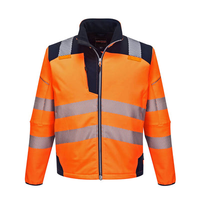 Portwest T402 PW3 Hi Vis Softshell Jacket 1#colour_orange-navy