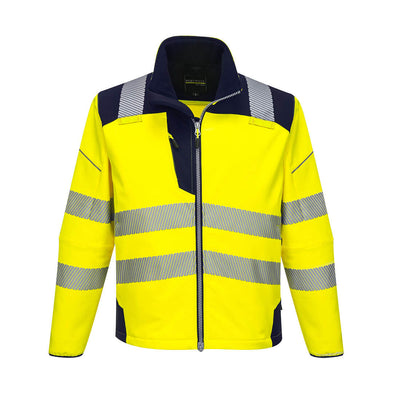 Portwest T402 PW3 Hi Vis Softshell Jacket 1#colour_yellow-navy