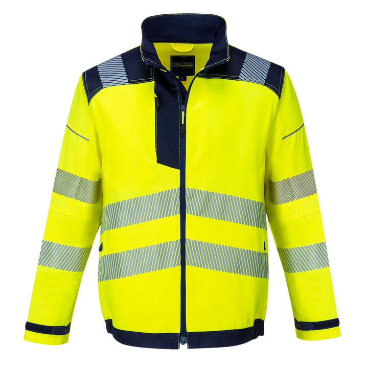 Portwest T500 PW3 Hi Vis Work Jacket 1#colour_yellow-navy