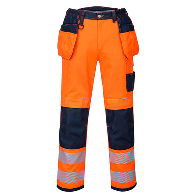 Portwest T501 PW3 Hi Vis Holster Work Trousers 1#colour_orange-navy