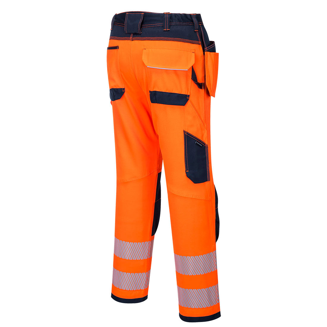 Portwest T501 PW3 Hi Vis Holster Work Trousers 1#colour_orange-navy 2#colour_orange-navy 3#colour_orange-navy