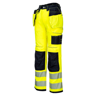 Portwest T501 PW3 Hi Vis Holster Work Trousers 1#colour_yellow-black 2#colour_yellow-black