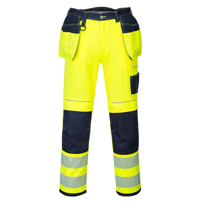 Portwest T501 PW3 Hi Vis Holster Work Trousers 1#colour_yellow-navy