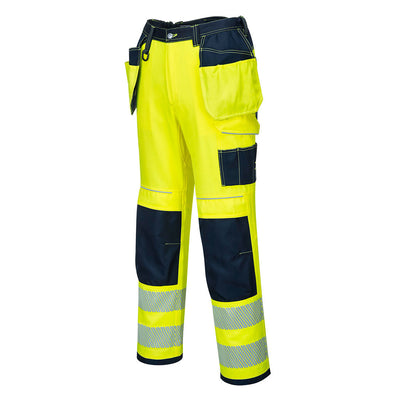 Portwest T501 PW3 Hi Vis Holster Work Trousers 1#colour_yellow-navy 2#colour_yellow-navy