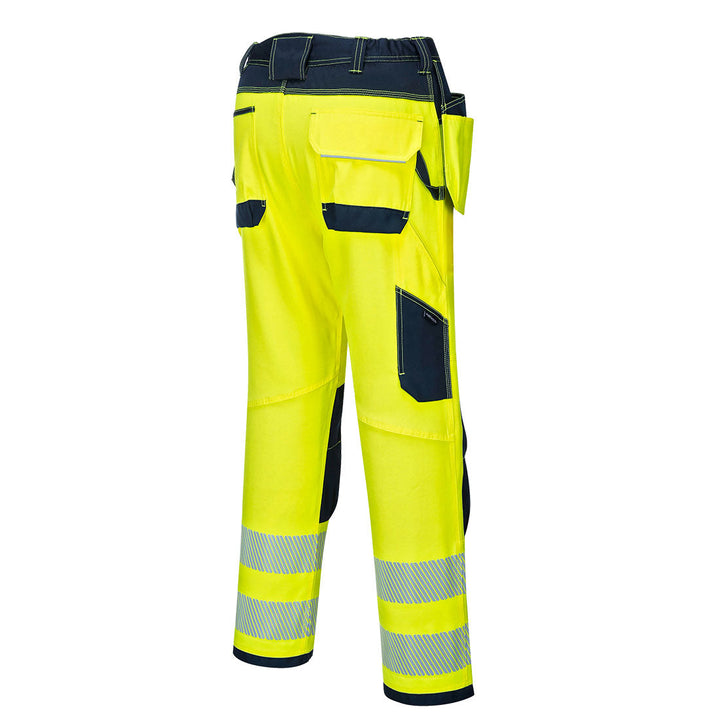 Portwest T501 PW3 Hi Vis Holster Work Trousers 1#colour_yellow-navy 2#colour_yellow-navy 3#colour_yellow-navy