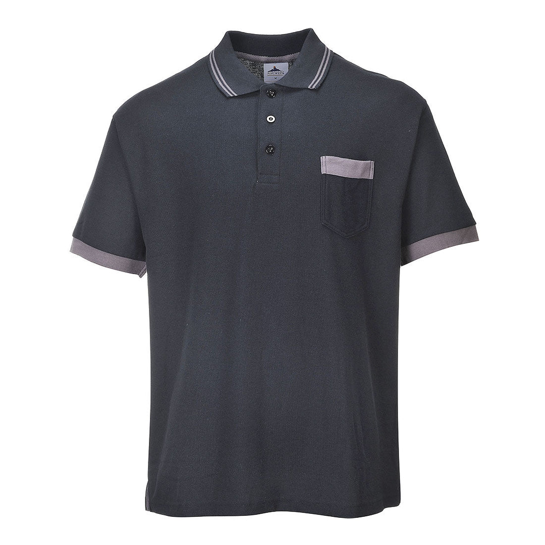 Portwest TX20 Texo Contrast Polo Shirt 1#colour_black