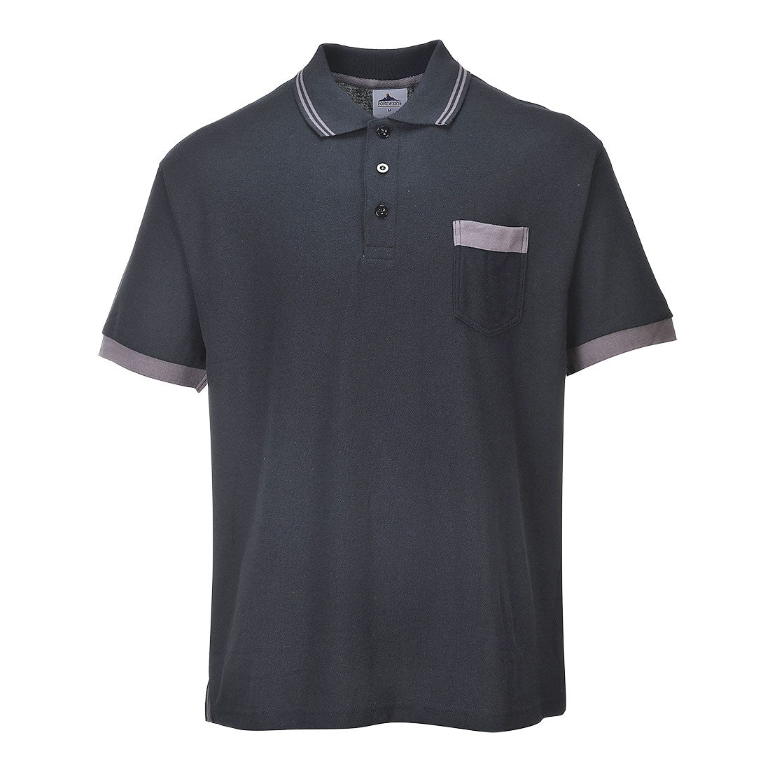 Portwest TX20 Texo Contrast Polo Shirt 1#colour_black