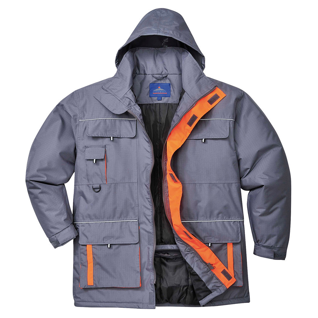 Portwest TX30 Texo Contrast Rain Jacket 1#colour_grey 2#colour_grey