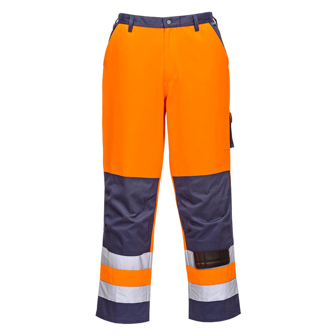 Portwest TX51 Lyon Hi Vis Trousers 1#colour_orange-navy