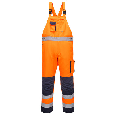 Portwest TX52 Dijon Hi Vis Bib and Brace 1#colour_orange-navy