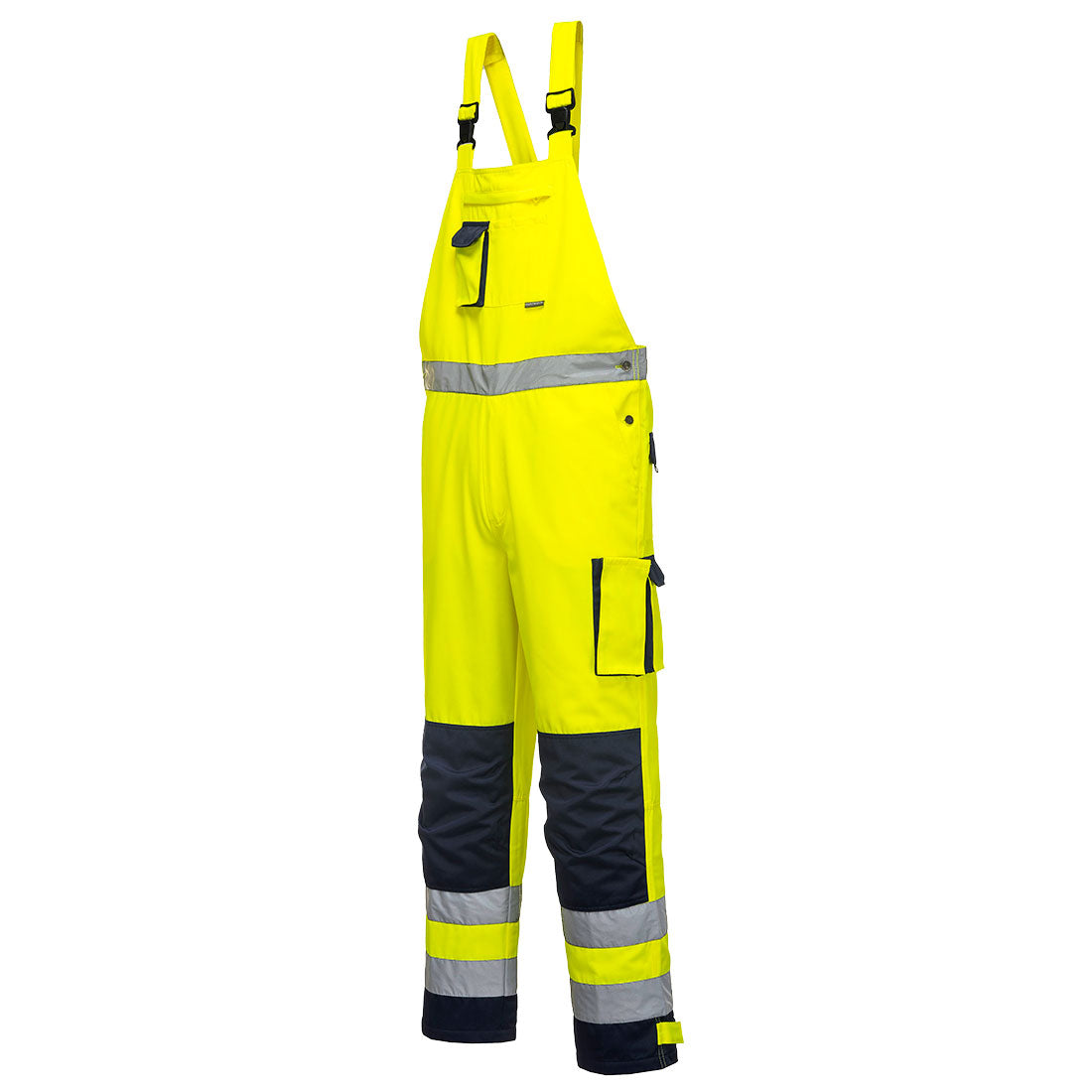 Portwest TX52 Dijon Hi Vis Bib and Brace 1#colour_yellow-navy 2#colour_yellow-navy