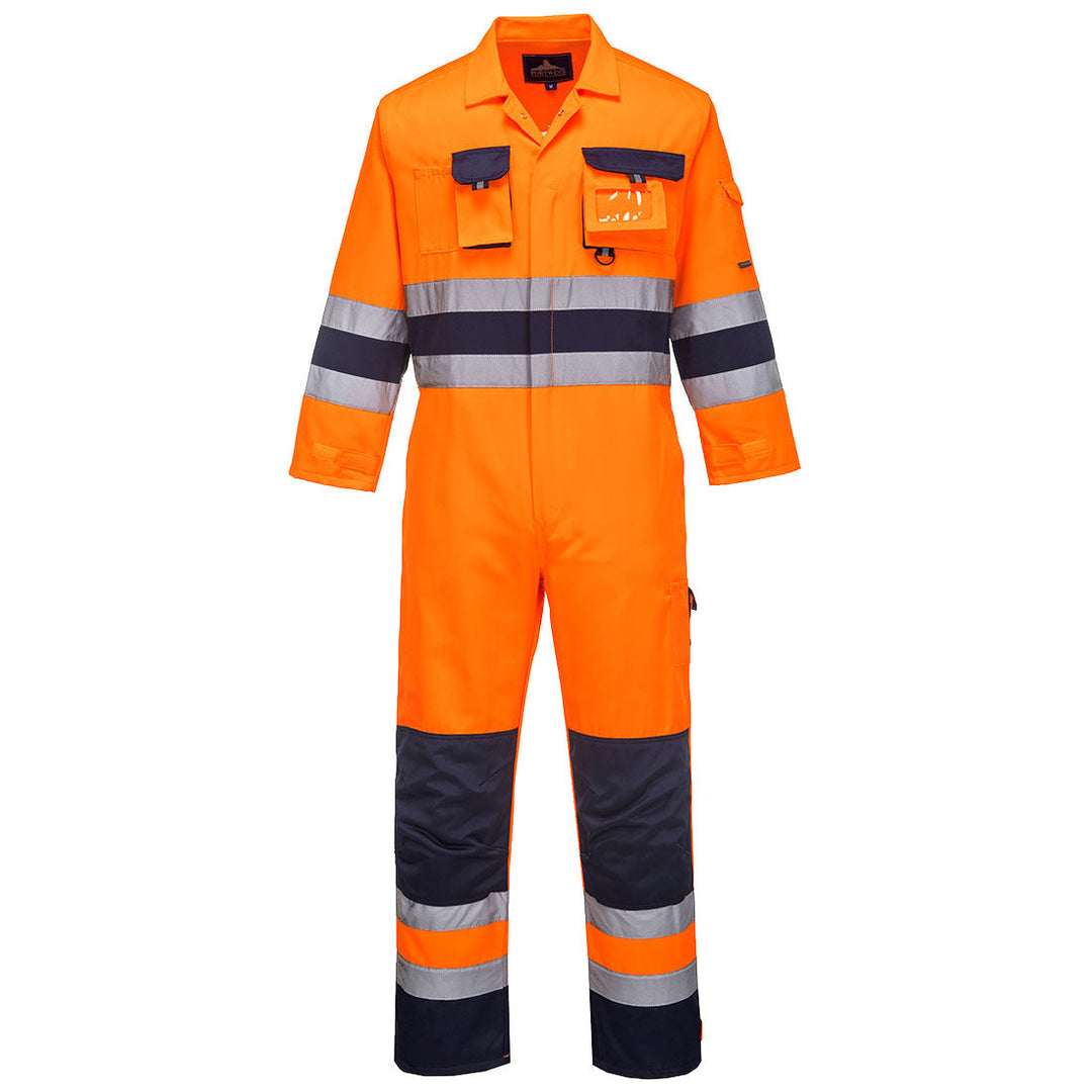 Portwest TX55 Nantes Hi Vis Coveralls 1#colour_orange-navy