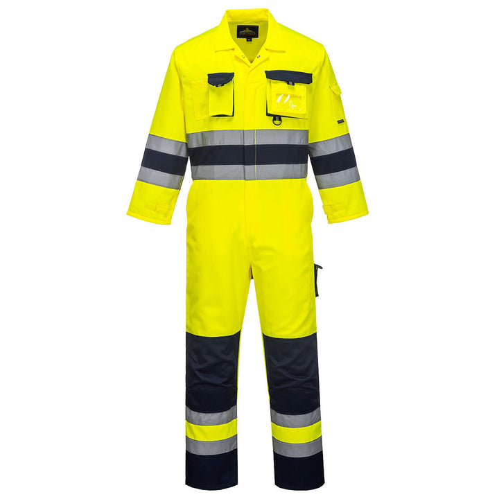 Portwest TX55 Nantes Hi Vis Coveralls 1#colour_yellow-navy