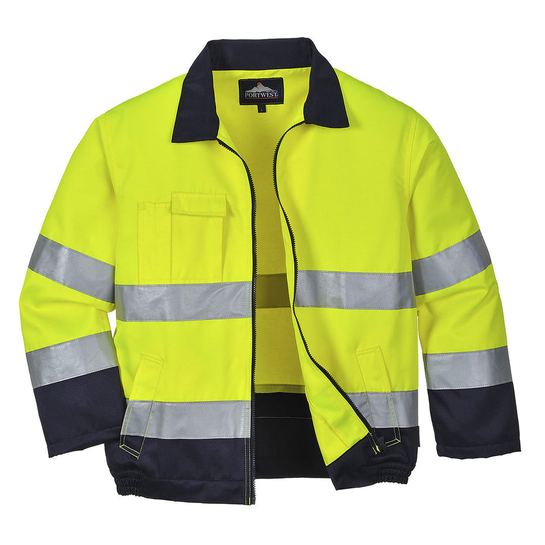 Portwest TX70 Madrid Hi Vis Jacket 1#colour_yellow-navy