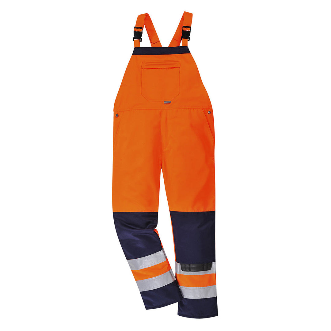 Portwest TX72 Girona Hi Vis Bib & Brace 1#colour_orange-navy 2#colour_orange-navy