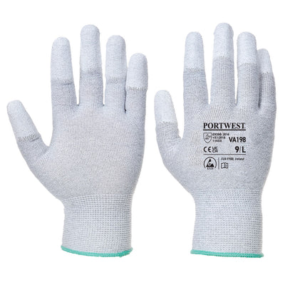 Portwest VA198 Vending Machine Antistatic PU Fingertip Gloves 1#colour_grey