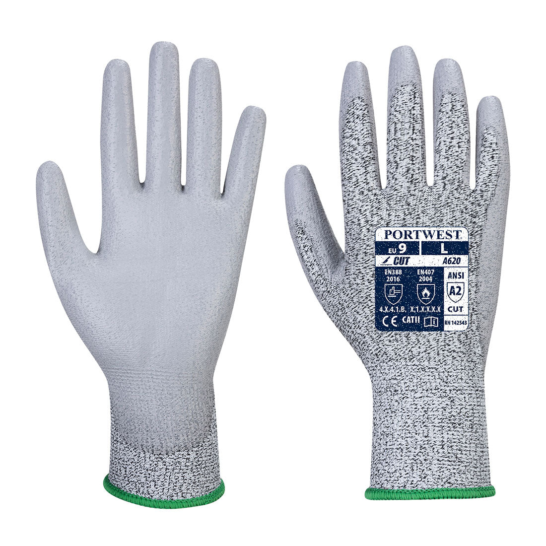 Portwest VA620 Vending Machine LR Cut Resistant PU Palm Gloves 1#colour_grey