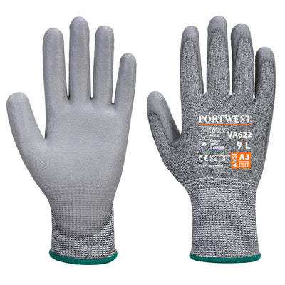Portwest VA622 Vending Machine MR Cut Resistant PU Palm Gloves 1#colour_grey