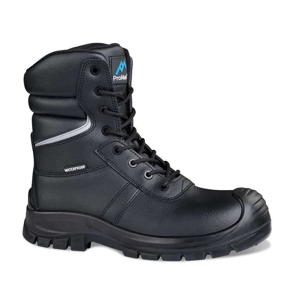 ProMan PM5008 Delaware High Leg Waterproof Safety Boots with Side Zip Black Main#colour_black
