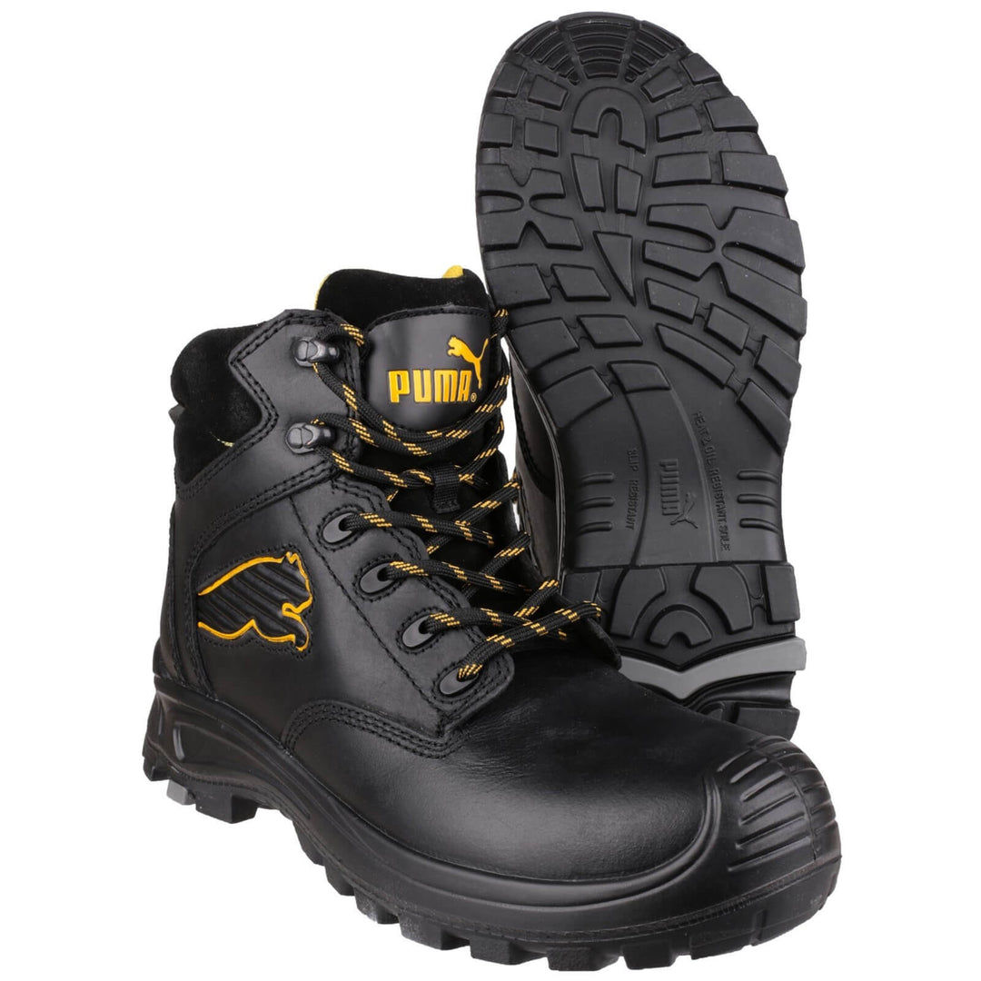 Puma Safety Borneo Mid S3 Safety Boots Black 3#colour_black