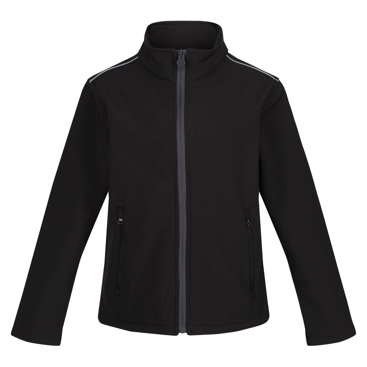 Regatta Professional Childrens Classmate Softshell Jacket Black Seal Grey 1#colour_black-seal-grey