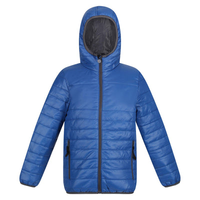 Regatta Professional Childrens Stormforce Thermal Hooded Jacket Royal Blue 1#colour_royal-blue