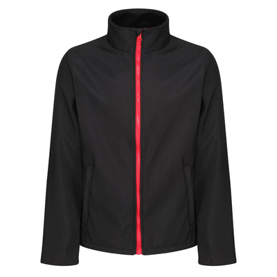 Regatta Professional Mens Ablaze Printable Softshell Jacket Black Classic Red 1#colour_black-classic-red