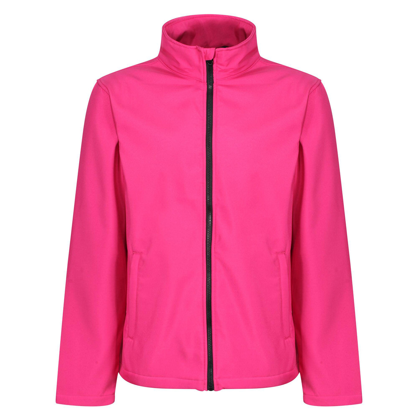 Regatta Professional Mens Ablaze Printable Softshell Jacket Hot Pink Black 1#colour_hot-pink-black
