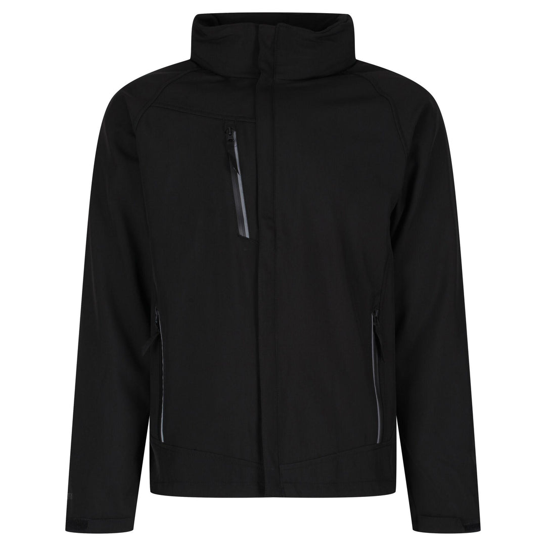 Regatta Professional Mens Apex Lined Softshell Jacket Black 1#colour_black