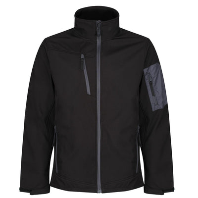 Regatta Professional Mens Arcola 3-Layer Membrane Softshell Jacket Black Seal Grey 1#colour_black-seal-grey