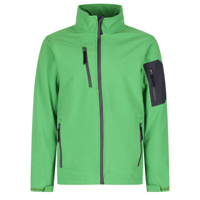 Regatta Professional Mens Arcola 3-Layer Membrane Softshell Jacket Extreme Green Seal Grey 1#colour_extreme-green-seal-grey
