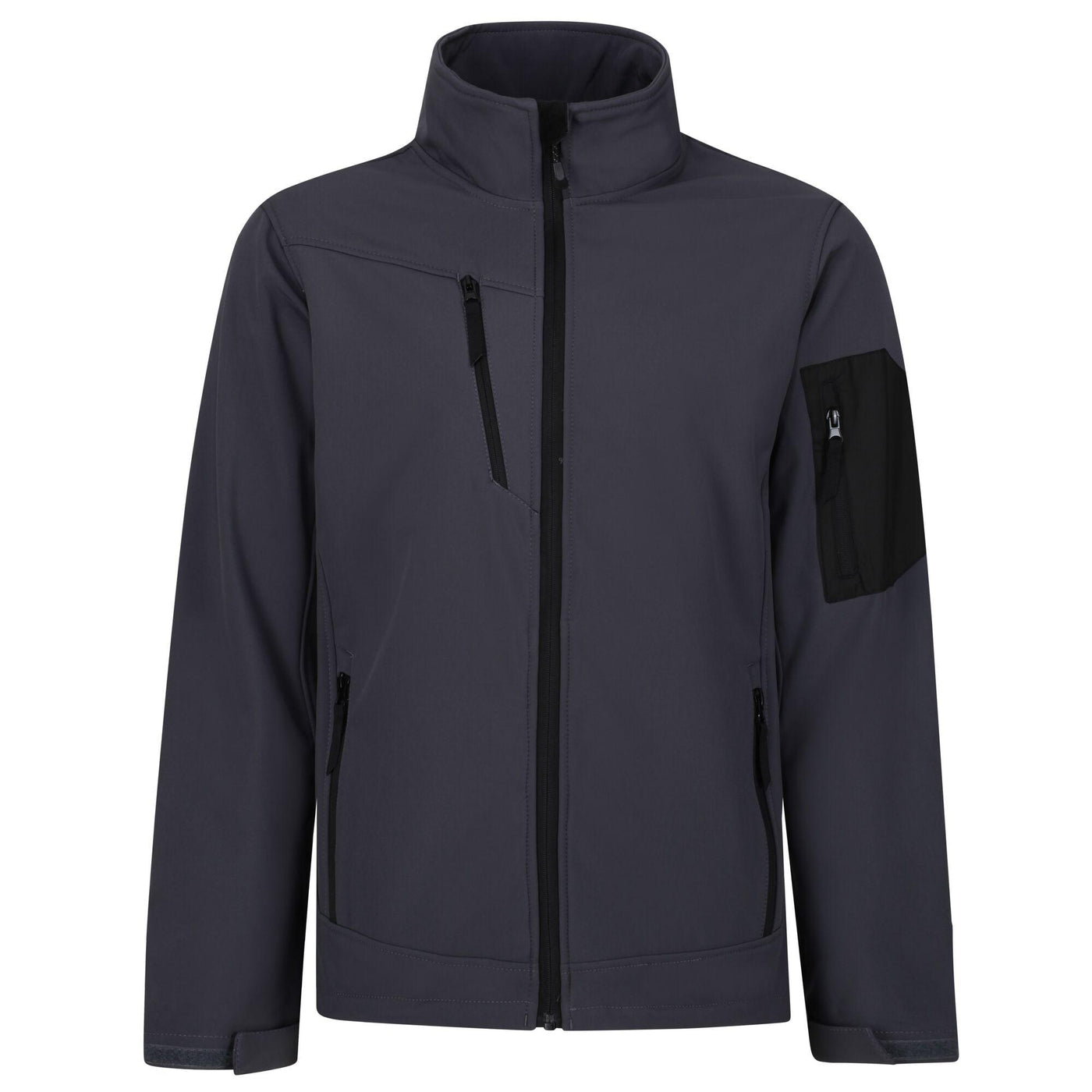 Regatta Professional Mens Arcola 3-Layer Membrane Softshell Jacket Seal Grey Black 1#colour_seal-grey-black