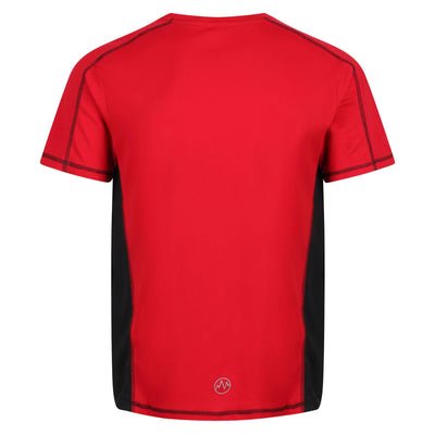 Regatta Professional Mens Beijing Lightweight Cool and Dry T-Shirt Classic Red Black 2#colour_classic-red-black