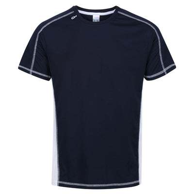 Regatta Professional Mens Beijing Lightweight Cool and Dry T-Shirt Navy White 1#colour_navy-white