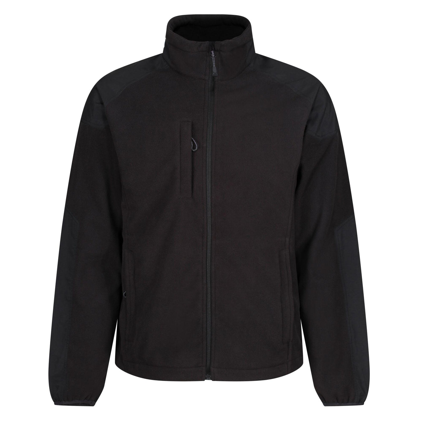 Regatta Professional Mens Broadstone Wind Resistant Full Zip Fleece Black 1#colour_black