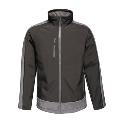 Regatta Professional Mens Contrast 3-Layer Printable Softshell Jacket Black Seal Grey 1#colour_black-seal-grey
