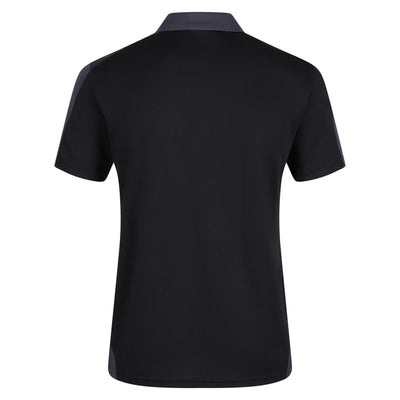 Regatta Professional Mens Contrast Coolweave Quick Wicking Polo Shirt Black Seal Grey 2#colour_black-seal-grey