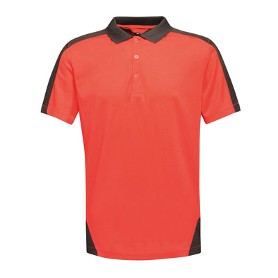 Regatta Professional Mens Contrast Coolweave Quick Wicking Polo Shirt Classic Red Black 1#colour_classic-red-black