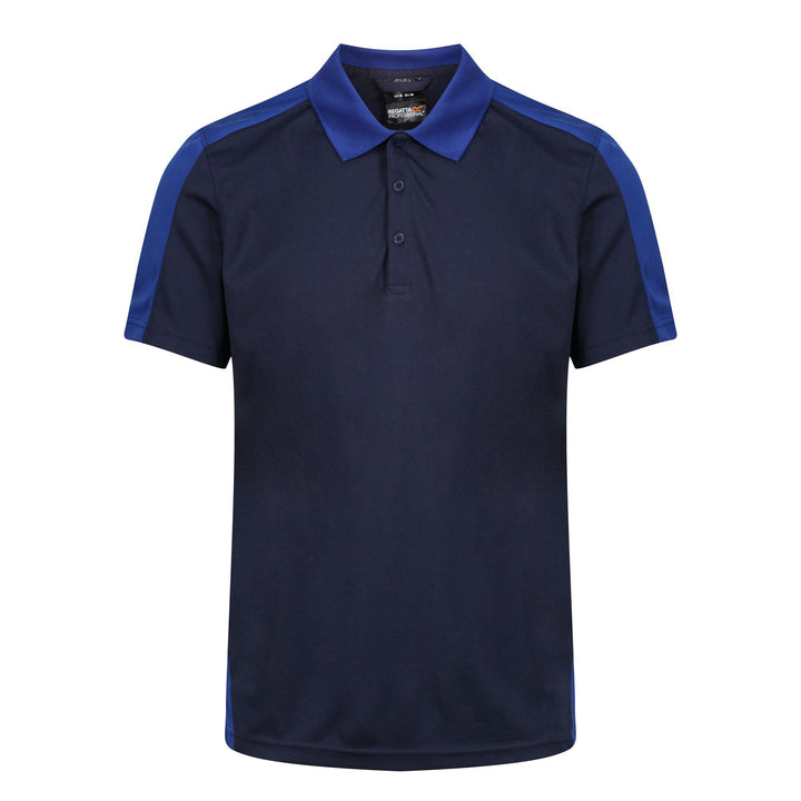 Regatta Professional Mens Contrast Coolweave Quick Wicking Polo Shirt Navy New Royal Blue 1#colour_navy-new-royal-blue