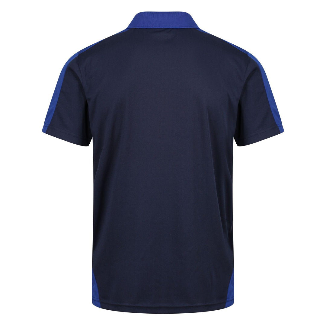 Regatta Professional Mens Contrast Coolweave Quick Wicking Polo Shirt Navy New Royal Blue 2#colour_navy-new-royal-blue