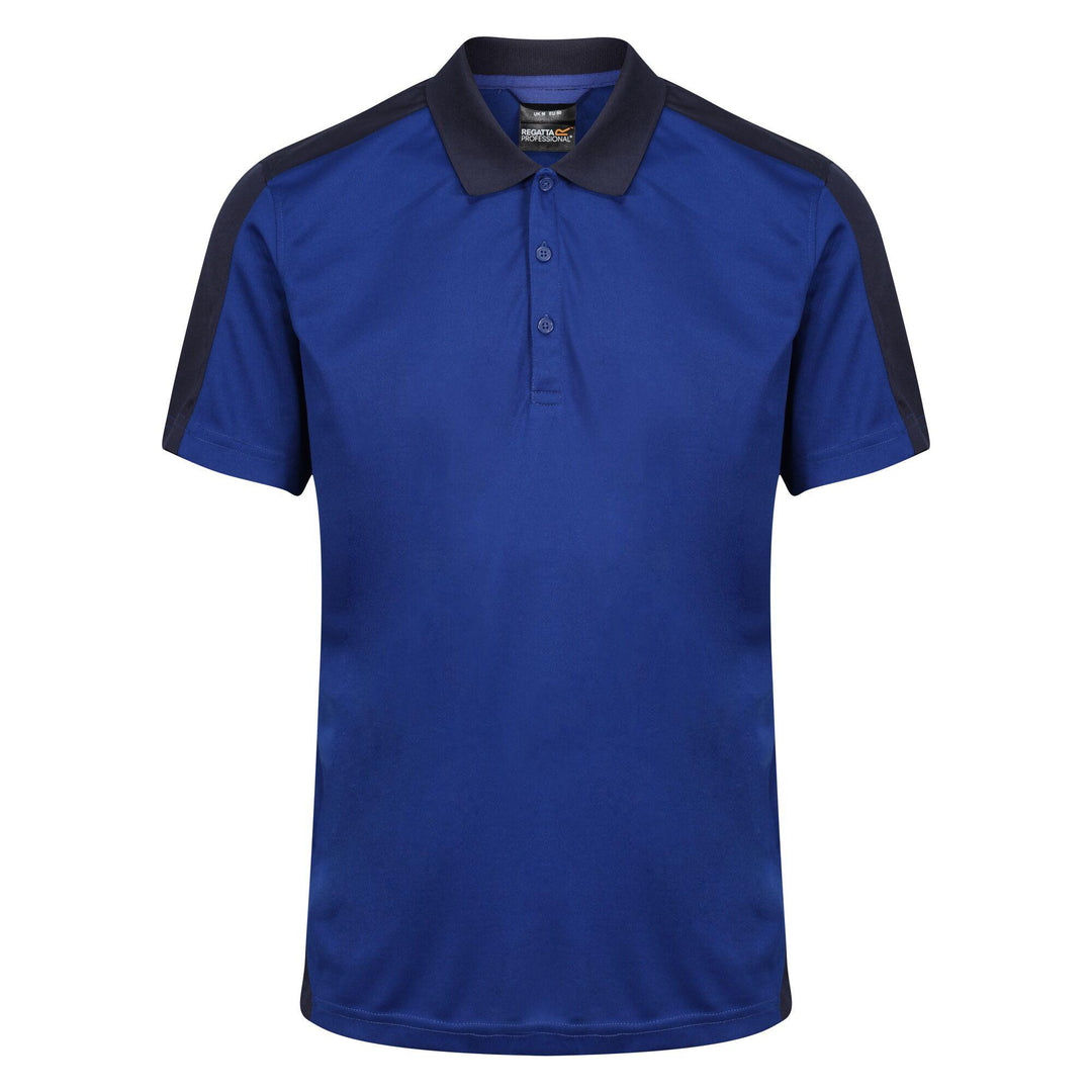 Regatta Professional Mens Contrast Coolweave Quick Wicking Polo Shirt New Royal Blue Navy 1#colour_new-royal-blue-navy