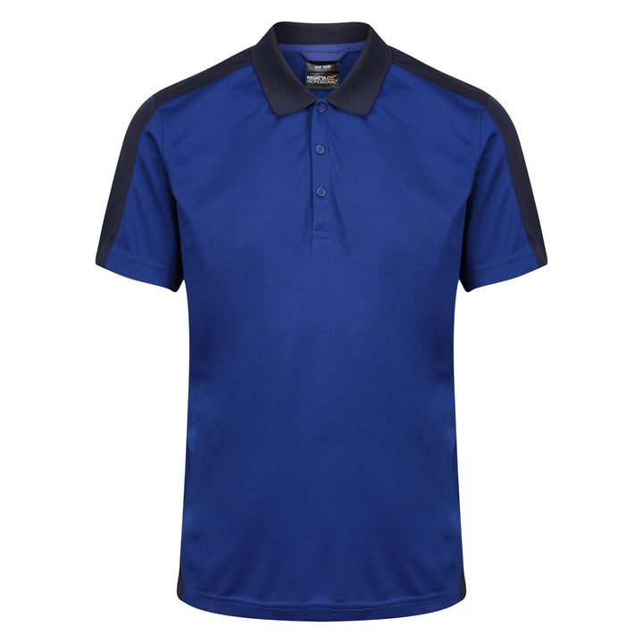 Regatta Professional Mens Contrast Coolweave Quick Wicking Polo Shirt New Royal Blue Navy 1#colour_new-royal-blue-navy