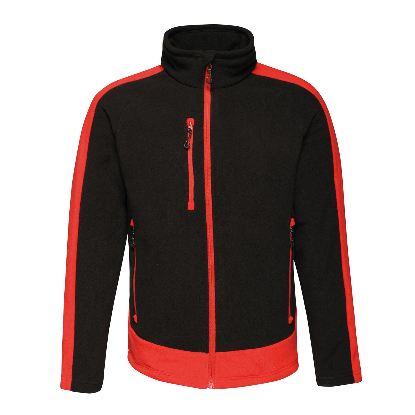 Regatta Professional Mens Contrast Heavyweight Full Zip Fleece Black Classic Red 1#colour_black-classic-red