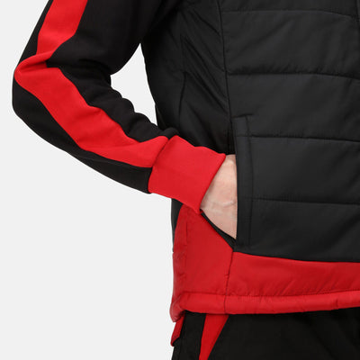Regatta Professional Mens Contrast Insulated Body Warmer Black Classic Red Model 1#colour_black-classic-red