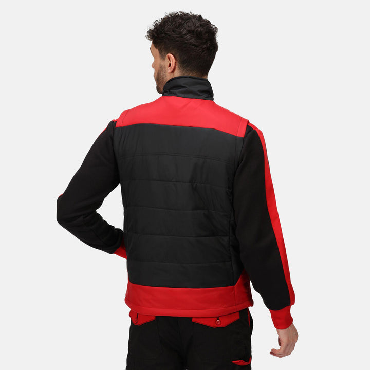 Regatta Professional Mens Contrast Insulated Body Warmer Black Classic Red Model 2#colour_black-classic-red