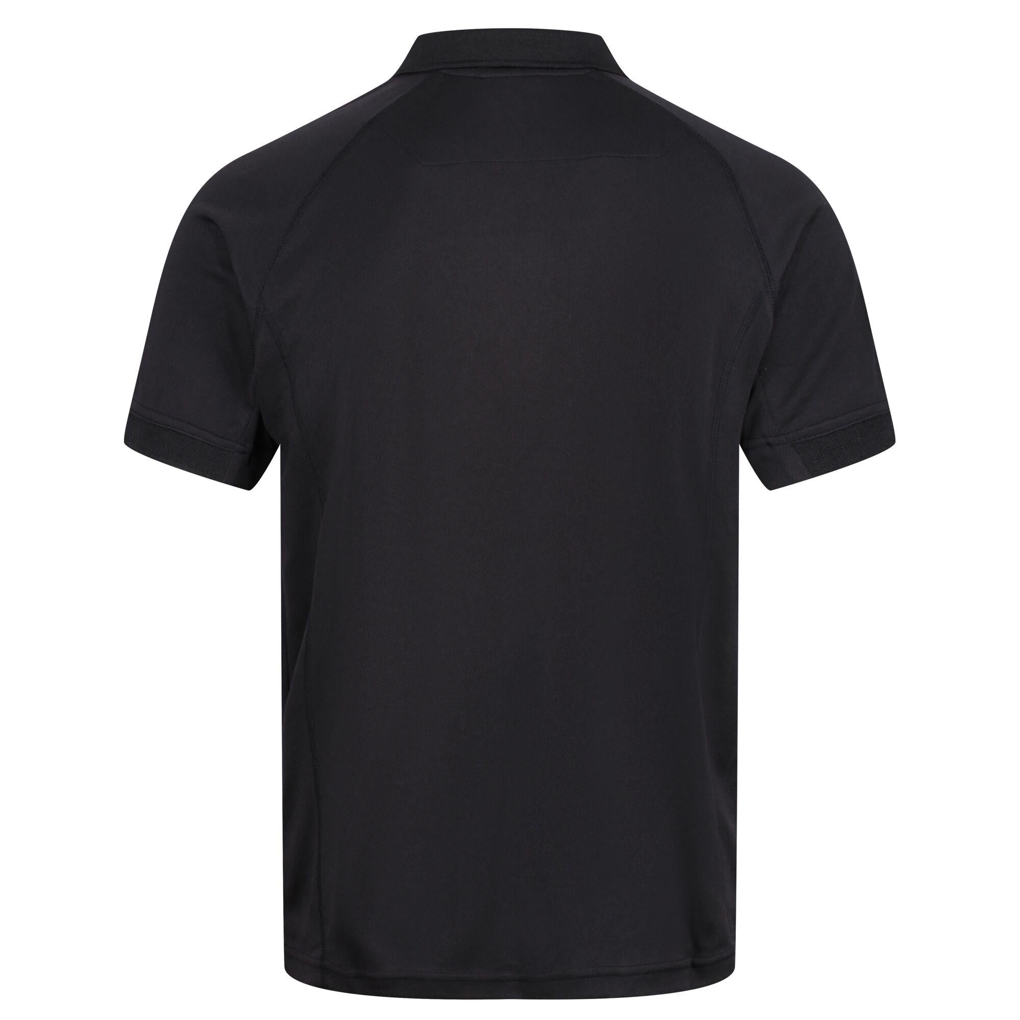 Regatta Professional Mens Coolweave Wicking Polo Shirt Black 2#colour_black