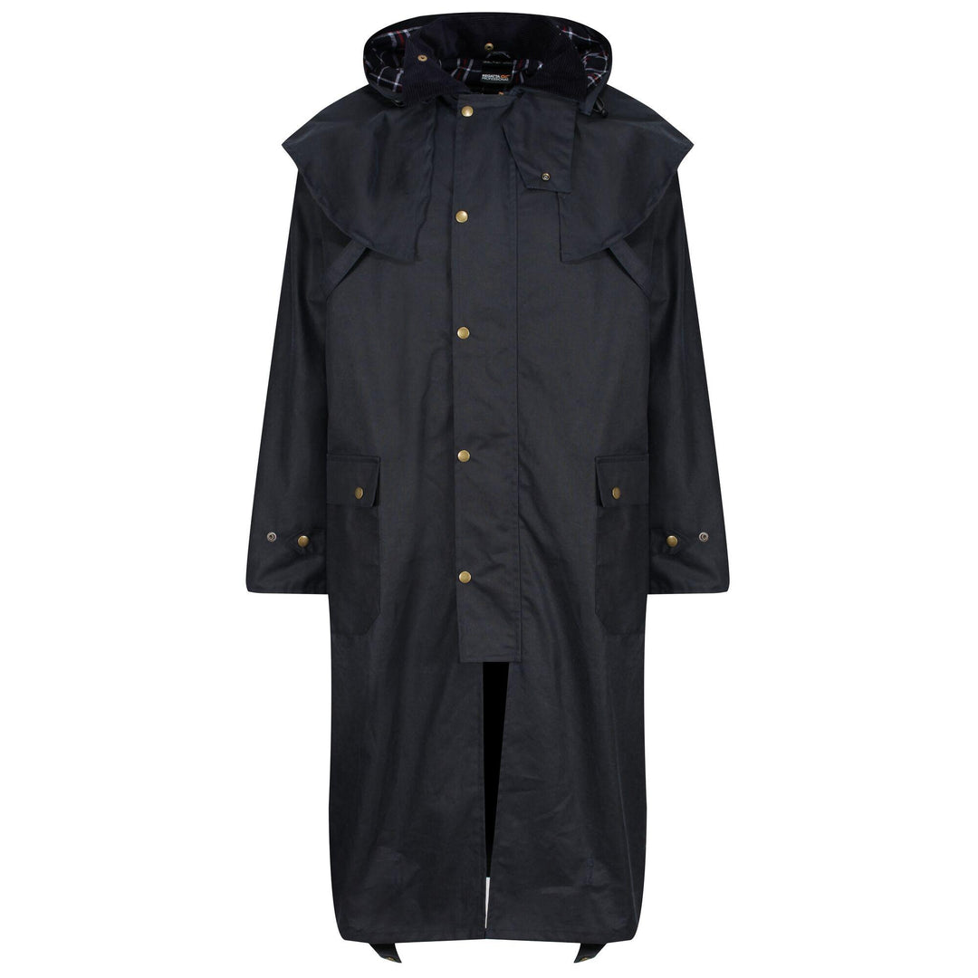 Regatta Professional Mens Cranbrook Longline Wax Jacket Navy 1#colour_navy