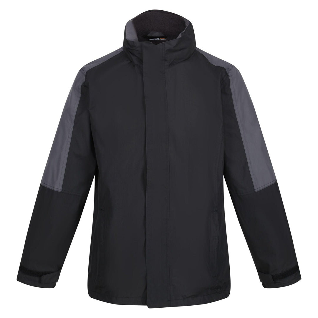 Regatta Professional Mens Defender III Waterproof 3-in-1 Jacket Black Seal Grey 1#colour_black-seal-grey