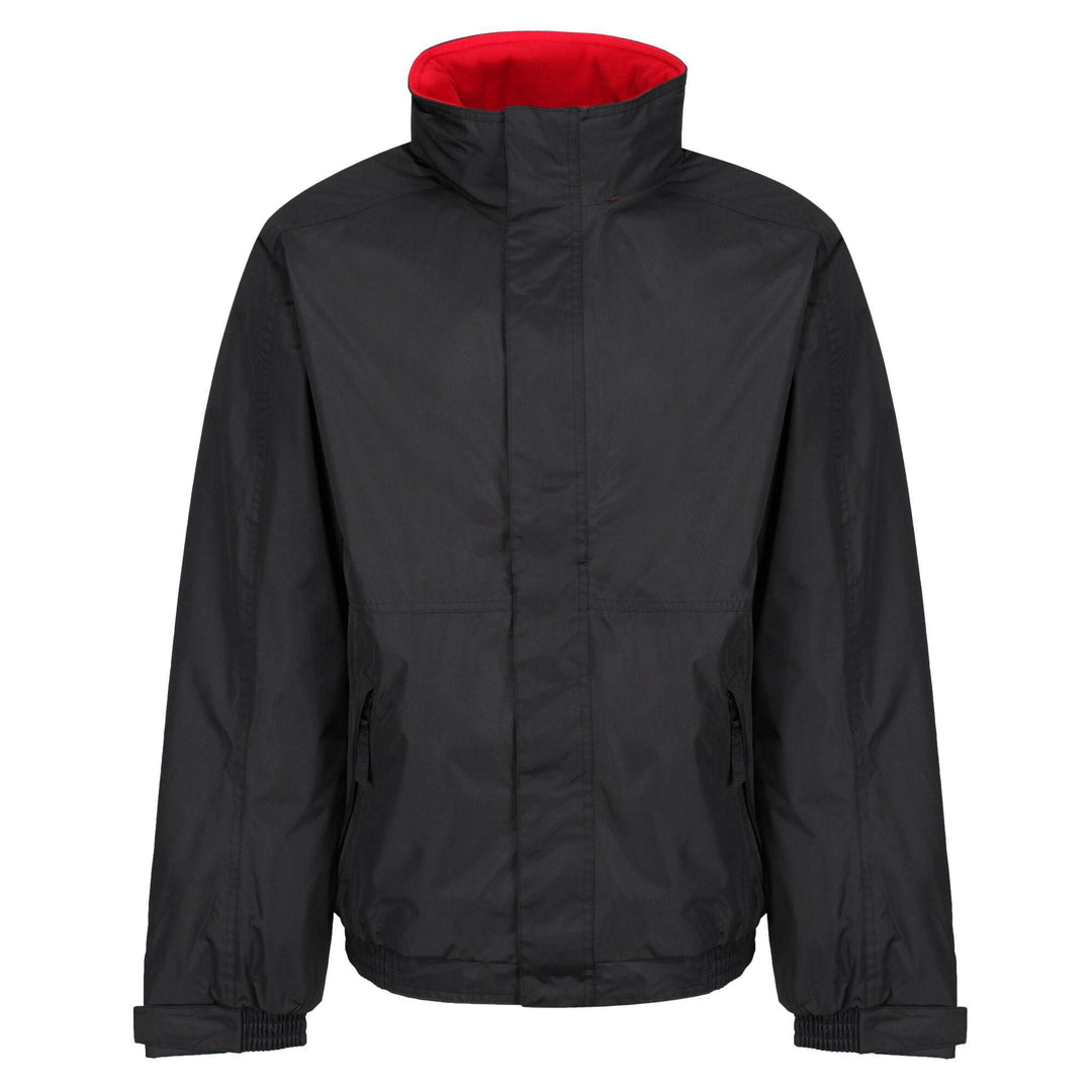 Regatta Professional Mens Dover Fleece Lined Waterproof Insulated Bomber Jacket Black Classic Red 1#colour_black-classic-red