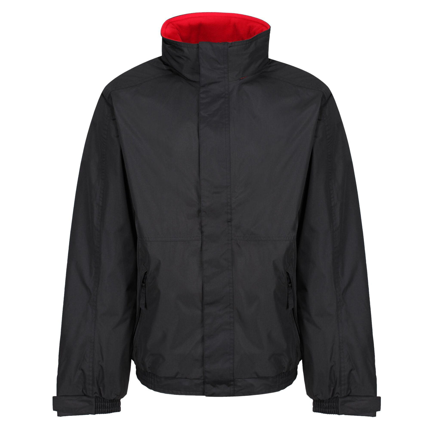 Regatta Professional Mens Dover Fleece Lined Waterproof Insulated Bomber Jacket Black Classic Red 1#colour_black-classic-red